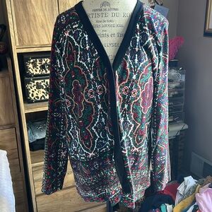 Isaac Mizrahi Live Printed Cardigan - XL